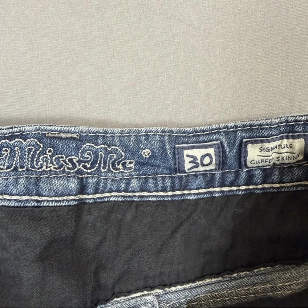 Miss Me Women's Distressed Blue Straight Leg Jeans - Picture 10 of 12